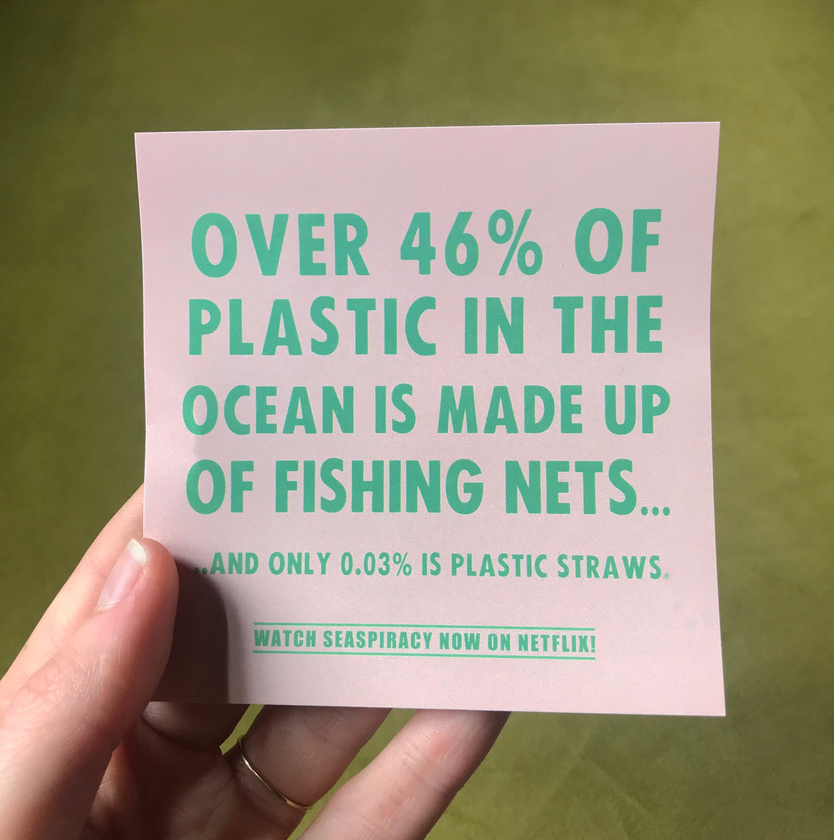 Vegan Laptop / Bumper Sticker Plastic Pollution, Fishing Industry