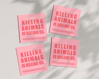 Vegan Laptop / Bumper Sticker | Killing Animals is Killing Us | Outdoor Stickers, Animal Rights, Animal Agriculture, Climate Change Activism