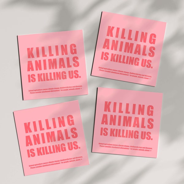 Vegan Laptop / Bumper Sticker | Killing Animals is Killing Us | Outdoor Stickers, Animal Rights, Animal Agriculture, Climate Change Activism