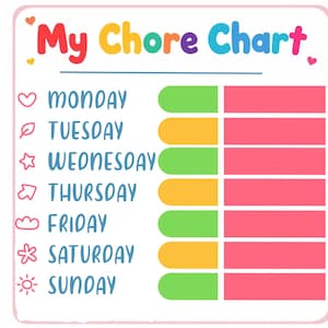 Kid&#39;s Printable Chore Chart- Weekly