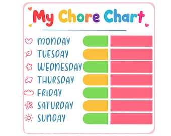Kid's Printable Chore Chart- Weekly