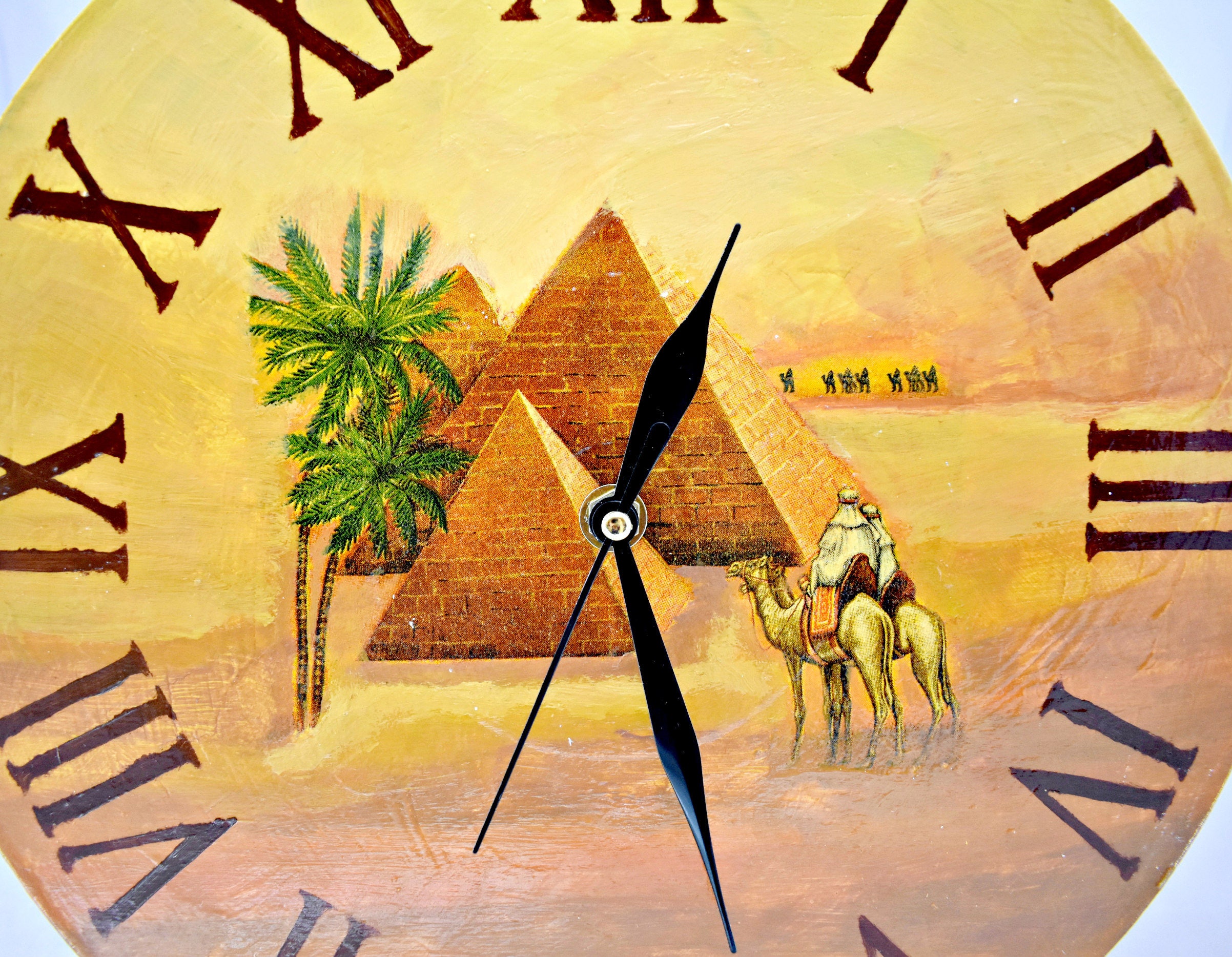 Wall Clock Egypt Wall clock decoupage Vinyl wall clock Etsy