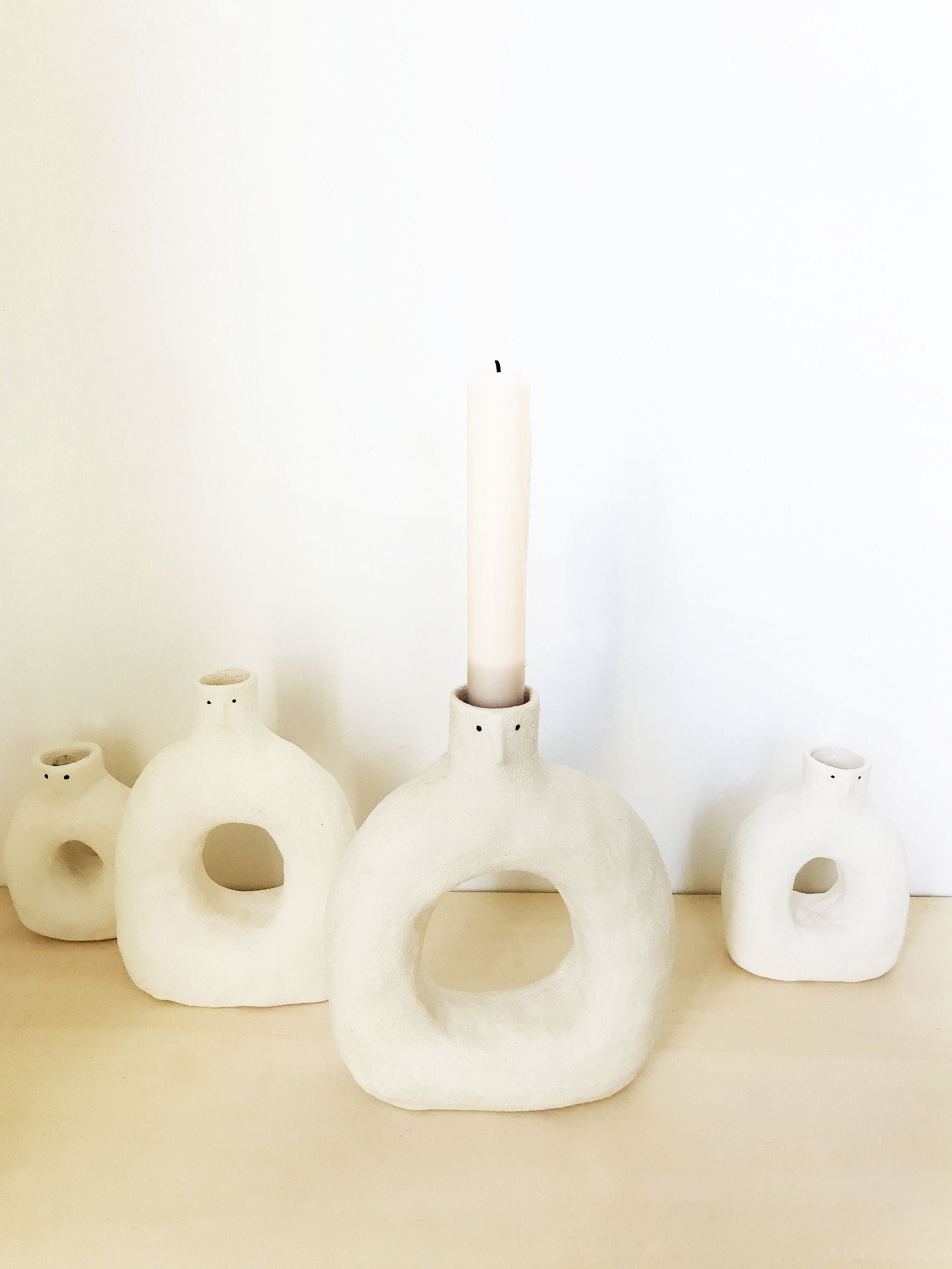 Bougeoir Ami Grand Modèle Porte-Bougie en Céramique Porte-Chandeliers Vase