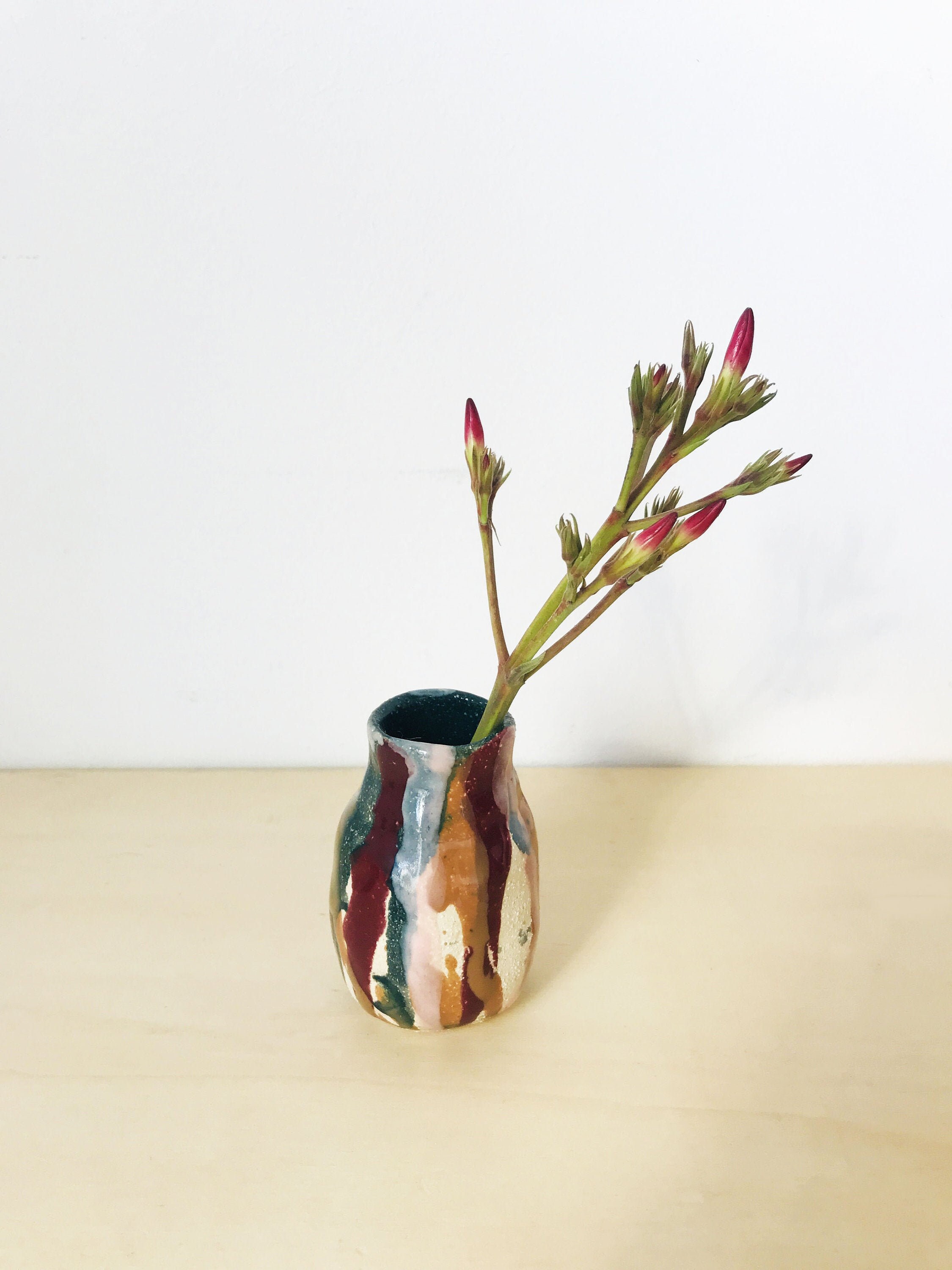 Vase Lava Mini Vase en Céramique Vase Grès Fait Main Prêt à Expédier