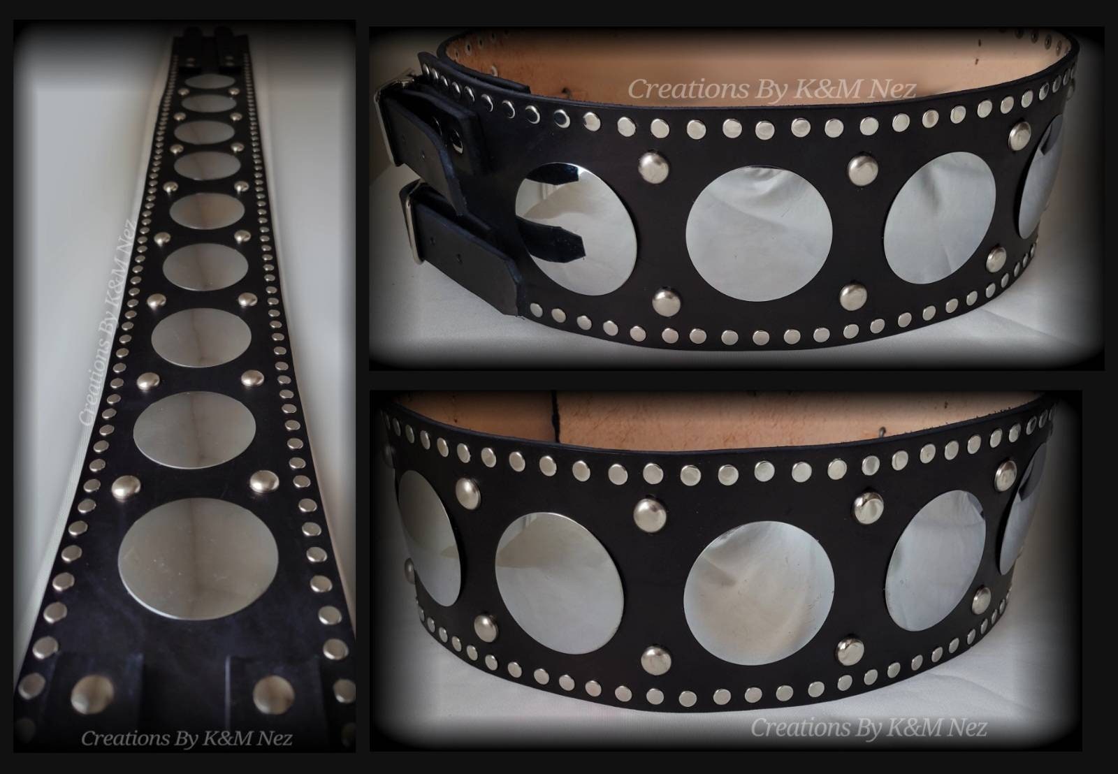 Black Leather Belt With Buc-ee’s Conchos 28,30,40,46,56