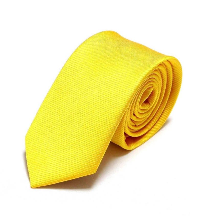 Lemon Yellow Tie Textured Jacquard Stripe Wedding Ties | Etsy