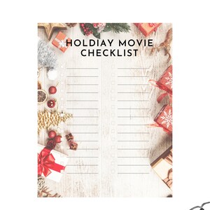 Holiday Movie Checklist *Digital Item Only*