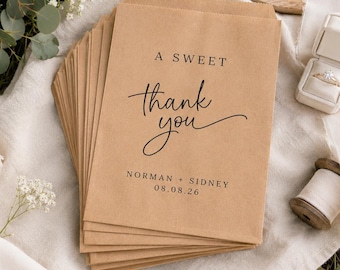 Favor Bags For Wedding | Snack Bags | A Sweet Thank You | Wedding Favor Bags | Rustic Wedding Decor