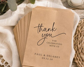 Favor Bags For Wedding | Snack Bags | A Sweet Thank You | Wedding Favor Bags | Rustic Wedding Decor