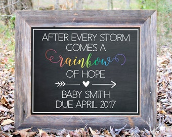 rainbow baby announcement etsy