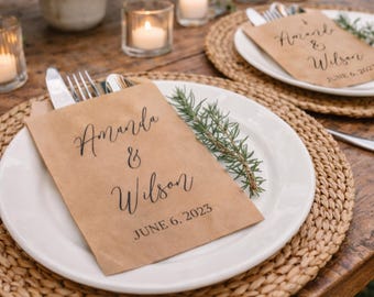 Wedding Utensil Bags, Wedding Flatware Holders, Utensil Holder Bags, I Do BBQ Bags, BBQ Rehearsal Dinner, Wedding Reception Favors