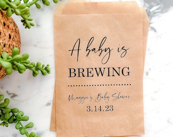 Favor Bags For Baby Shower | Coffee Favor Bags | Baby Shower Favor Treat Bag | Baby Shower Donut Popcorn | Favor Bags | Rustic Decor