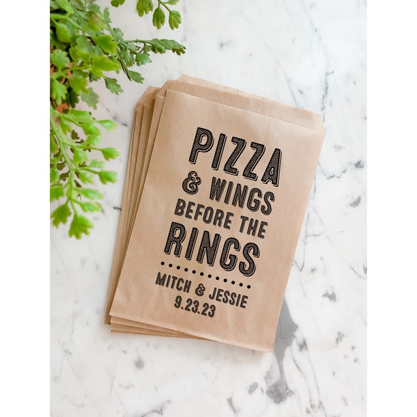 Pizza and Wings Before the Rings Etsy