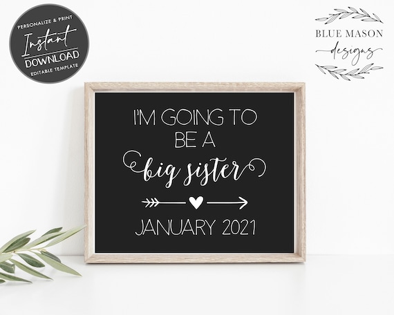 Only Child Expiring Big Brother Big Sister Baby Due Photo Prop Chalkboard Photo Prop Announcement Printable Sign Print