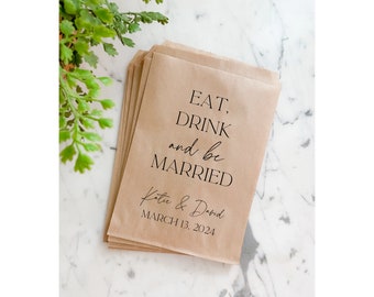 Eat, Drink and Be Married Rehearsal Dinner Wedding | Engagement Dinner | I Do BBQ | Wedding Favor Bags | Rustic Wedding Decor