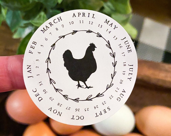 Egg Carton Date Labels Farm Fresh Eggs Fresh From the Nest Hen Etsy