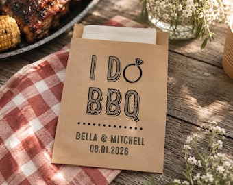 Favor Bags For Wedding | Snack Bags | I Do BBQ | Wedding Favor Bags | Rustic Wedding Decor