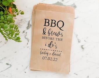 Utensil Holders Wedding Rehearsal | BBQ & Brews Engagement Barbecue | I Do BBQ | Barn Wedding Favor Bags | Rustic Wedding Decor