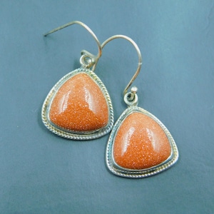 Himmlischer Sun Shine Stein mit 925 Sterling Silber Ohrringe - Handmade Chic Schmuck