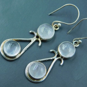 Bohemian  925 Sterling Silver Earrings with Pink Chalcedony  – Elegant Semi-Precious Gemstone Jewelry for Women-  Ideal For Everyday Wear