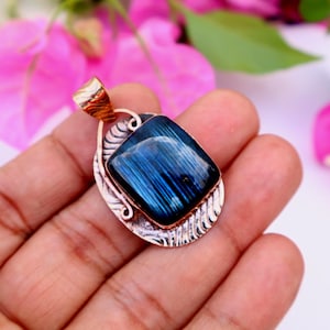 Copper Labradorite Pendant Necklace – Handmade Natural Gemstone Jewelry, Bohemian Gift  Healing Gemstone Necklace, Boho Jewelry