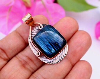 Copper Labradorite Pendant Necklace – Handmade Natural Gemstone Jewelry, Bohemian Gift  Healing Gemstone Necklace, Boho Jewelry