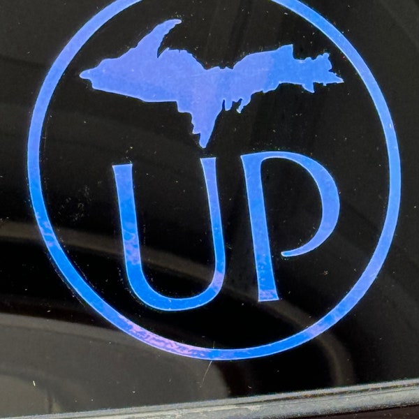Love for the Upper Peninsula, UP, Michigan vinyl decal - St Ignace, Hessel, Newberry, Copper Harbor, Iron Mountain, Whitefish Point…