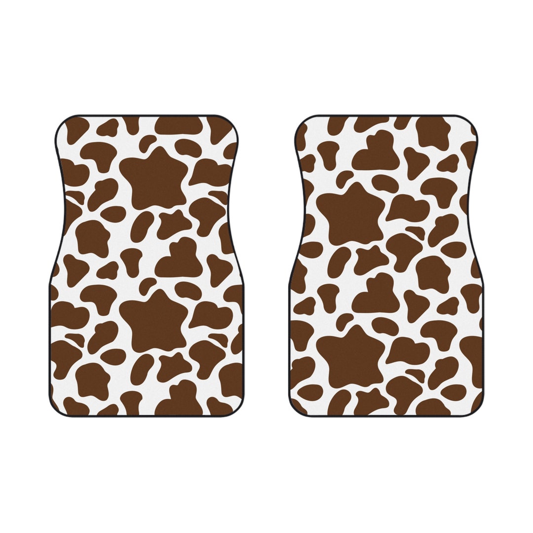 Purple And Black Cow Print Floor Mat
