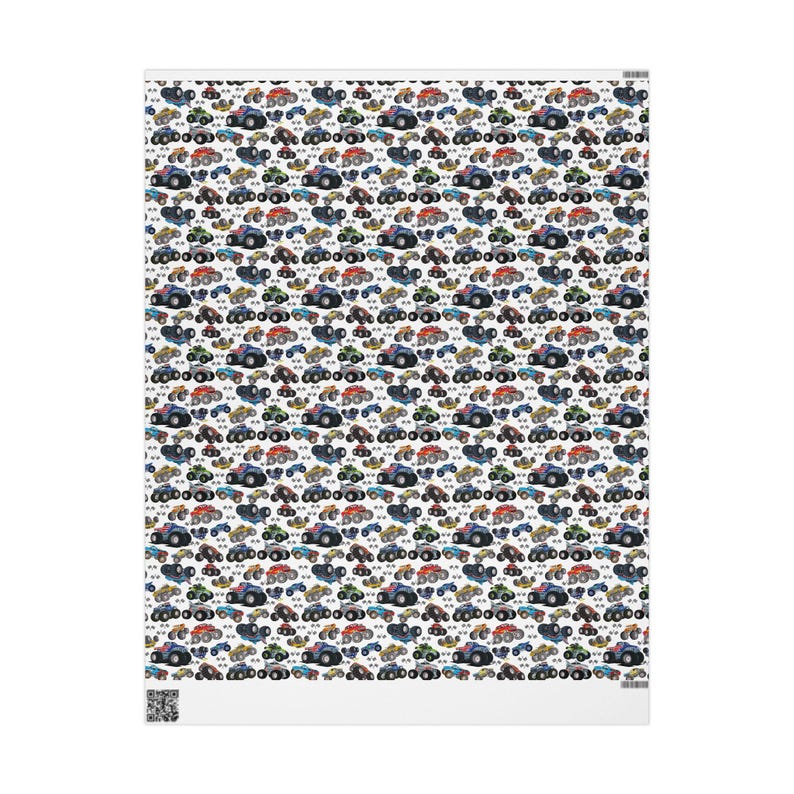 Gift Wrap Papers, wrapping paper - super fun monster trucks, fun boy or girl wrapping paper, unique gift wrap for kids image 7