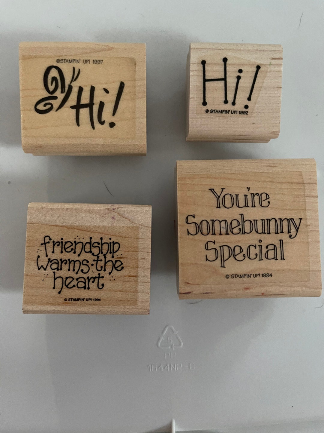 Vintage Used Rubber Stampsset of 4 Greetings Etsy