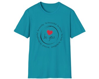 Positive Vibes Unisex Softstyle T-Shirt, Inspirational Quote Shirt, Kindness Tee, Motivational Top, Thoughtful Gift