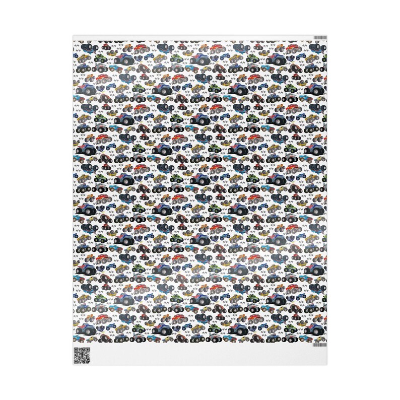 Gift Wrap Papers, wrapping paper - super fun monster trucks, fun boy or girl wrapping paper, unique gift wrap for kids image 6