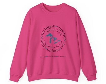 Wielkie Jeziora - Michigan, Superior, Huron, Ontario i Erie, Bluza z okrągłym dekoltem, Bez rekinów, Bez soli, Bez zmartwień, Zawsze świeże