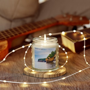 Coconut apricot wax candle, Lake Superior MI, Upper Peninsula, UP, Great Lakes, Northern Michigan Gift