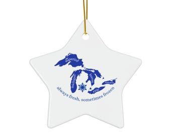 Wielkie Jeziora, Huron, Superior, Michigan, Erie, Ontario Ceramic Ornament, 4 kształty