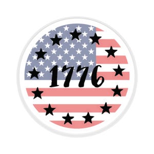 Adesivi Kiss-Cut, adesivi patriottici, adesivi con bandiera americana, adesivi con stelle e strisce, giorno dell&#39;indipendenza, 1776