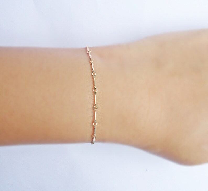 Gold Chain Bracelet Thin Bracelet yellow gold bracelet Etsy