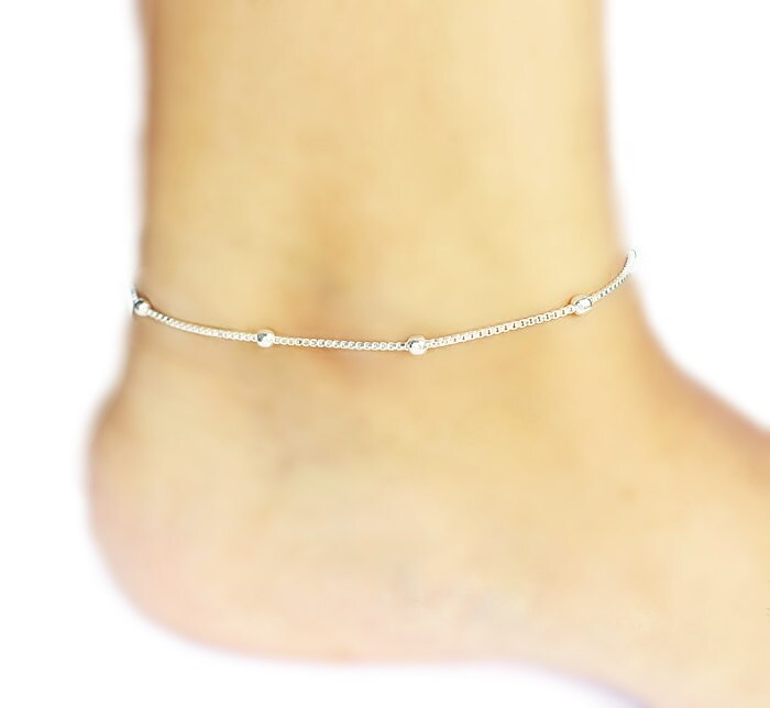 Silver Anklet Simple Silver Chain 