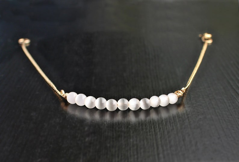 catseye bar necklace teen gifts gold bar necklace cute necklace stylish necklace gold filled necklace White Cats Eye Gold Necklace