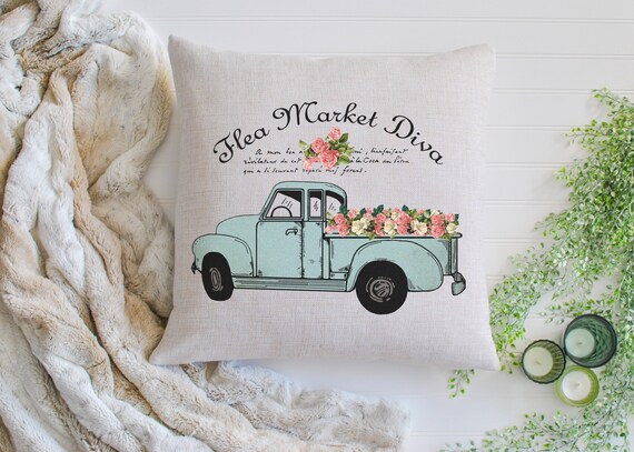 Junkin Queen Pillow Flea Market Diva Pillow Cover Vintage Etsy