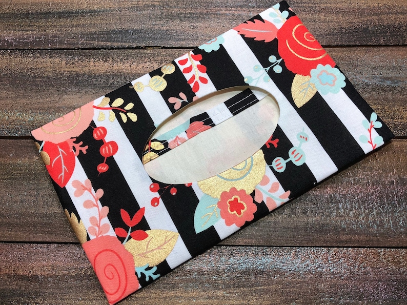 Striped Floral Wipe Case / Travel Wipes Case / Wipes Holder / Etsy