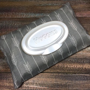 Gray Arrows Wipe Case / Travel Wipes Case / Wipes Cover / Wipes Holder / Baby Wipes Case / Bag Wipes / Wet Wipes