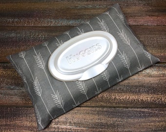 Gray Arrows Wipe Case / Travel Wipes Case / Wipes Cover / Wipes Holder / Baby Wipes Case / Bag Wipes / Wet Wipes