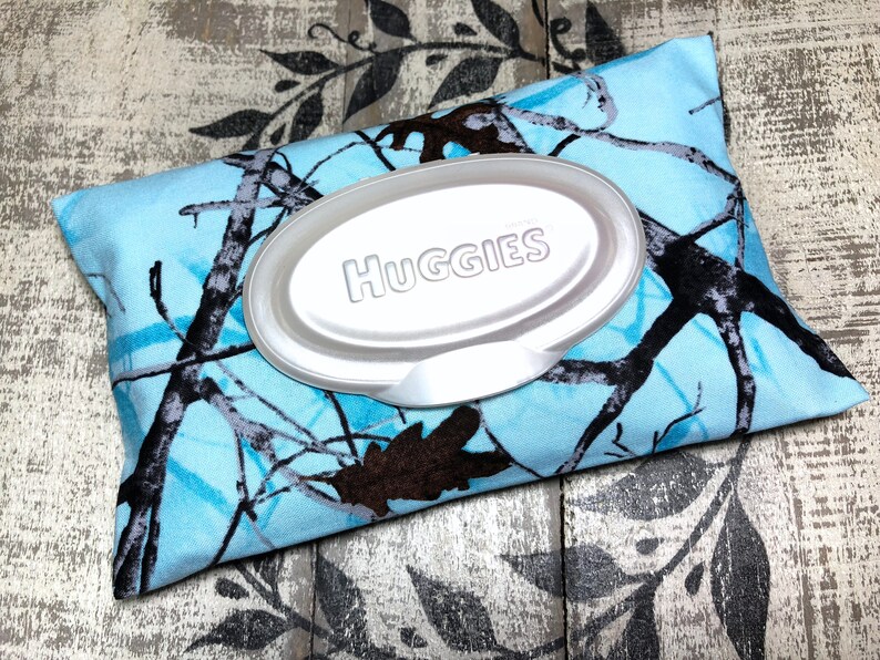 Blue Camo Wipe Case / Travel Wipes Case / Wipes Cover / Wipes Etsy