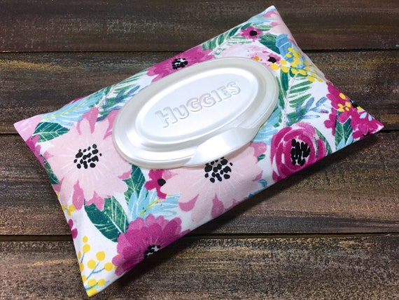 Red Floral Print Wipe Case  Travel Wipes Case  Wipes Case Cover  Wipes Holder  Baby Wipes Case  Bag Wipes  Wet Wipes