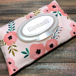 Poppy Floral Print Wipe Case Travel Wipes Case Wipes Case