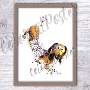 Póster de Toy Story con Slinky Dog, decoración de pared de Toy Story, arte infantil, decoración del hogar, regalo de cumpleaños, arte de pared, decoración de Stinky Dog V296