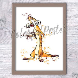 Lion King poster Timon print Lion King wall decor Timon poster Lion King Timon watercolor Nursery art Lion King print Timon watercolor V150