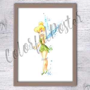 Tinkerbell print Tinker Bell poster  fairy wall decor Girls room decor Baby shower gift Nursery wall art Kids room decor V189