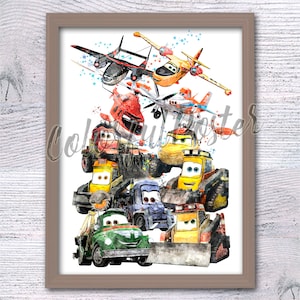 Impressão de Aviões de Incêndio e Resgate, Pôster de Aviões da Disney, Arte de Parede Dusty Crophopper, Decoração de Quarto Infantil, Presente para Fãs de Filmes de Animação, Decoração de Casa V822